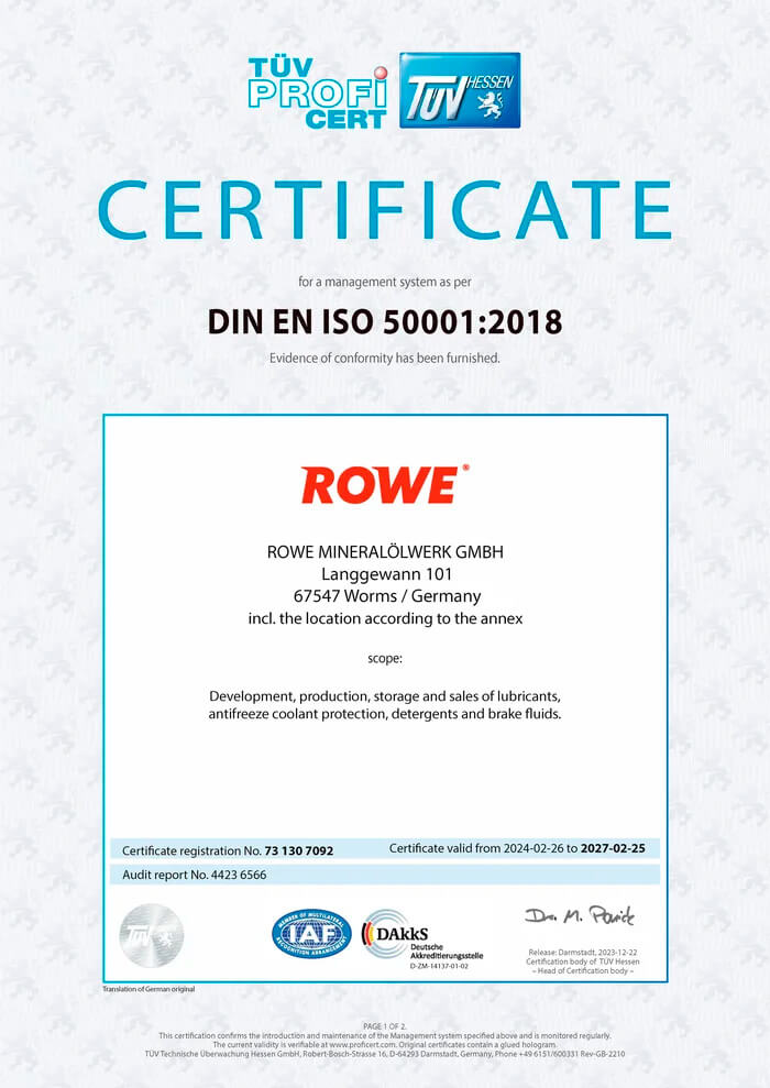 Certificate ROWE